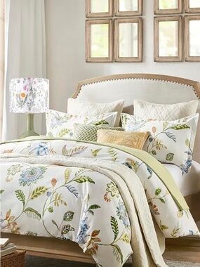 Set of 2 Drum Lampshades Floral Printed Lamp Shades - 13" x 13" x 10" - Decor